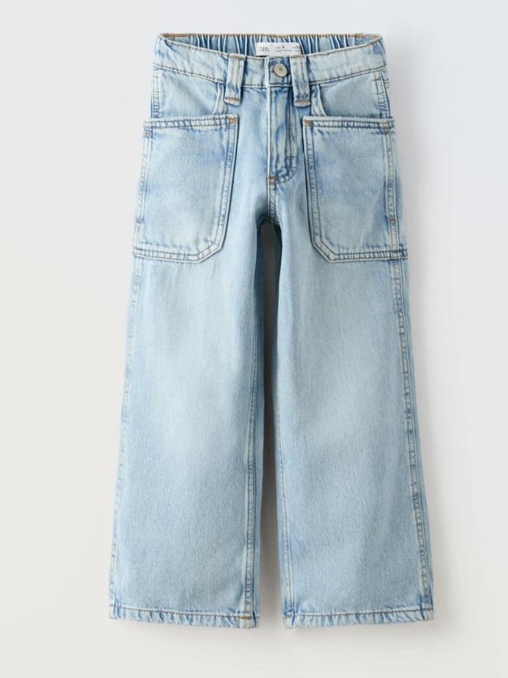 Zara Light Blue Wide-Leg Women's Jeans